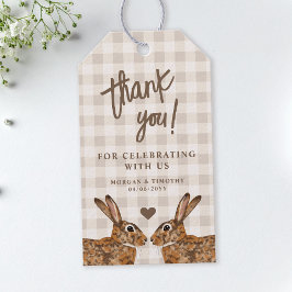 Whimsical Hare Bunnies In Love Wedding Thank You Geschenkanhänger