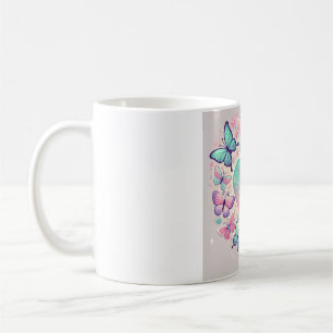 "Whimsical Heart & Butterfly Tasse" Kaffeetasse