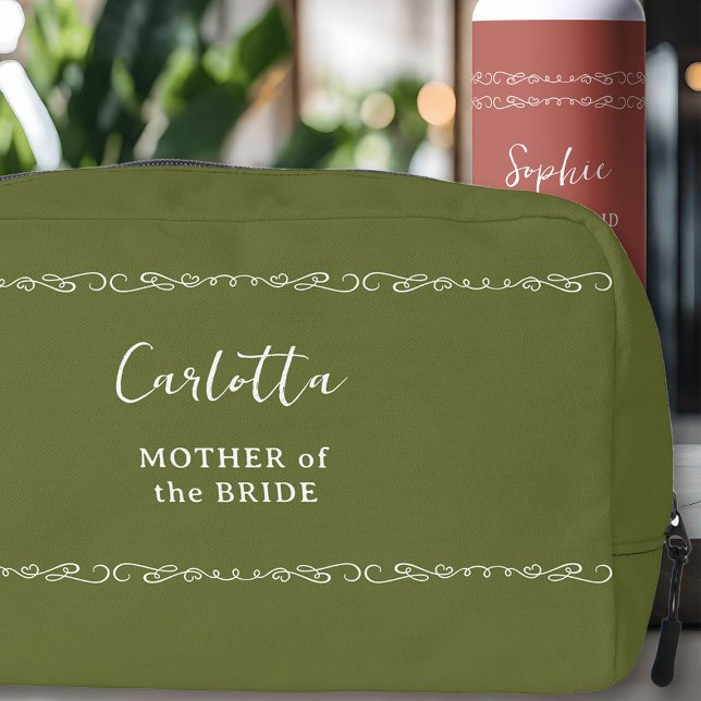 Whimsical Heart Doodle jede Color Wedding Party Waschbeutel (Destination Wedding Toiletry Bag - customize gift to any color and for anyone in your wedding party)