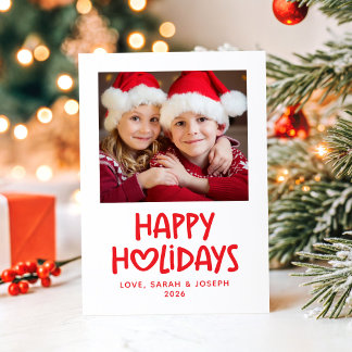 Whimsical Heart Familienfoto Frohe Weihnachten