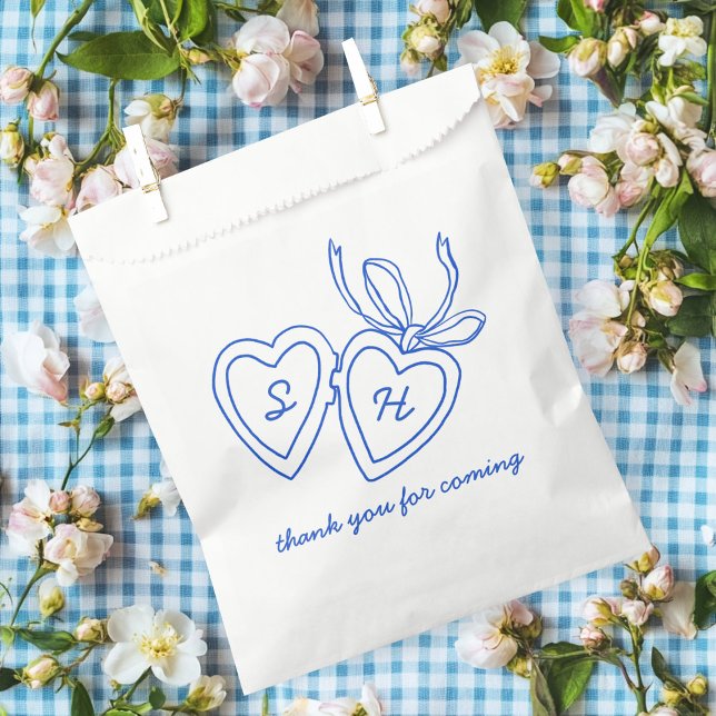 Whimsical Heart Locket Doodle Sketch Modern CUSTOM Geschenktütchen (Whimsical Heart Locket Doodle Sketch Modern CUSTOM Favor Bag
)