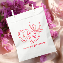 Whimsical Heart Locket Doodle Sketch Modern CUSTOM Geschenktütchen