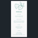 Whimsical Heart Locket Doodle Sketch Modern CUSTOM Menükarte<br><div class="desc">Verwenden Sie diese süßen skurrilen Menükarten für Ihre Hochzeit, Verlobung, Brautparty oder andere Veranstaltungen. Hand von mir für dich gezeichnet. Vollständig editierbar, fügen Sie Ihre eigene Text- oder Hintergrundfarbe hinzu. Klicken Sie auf "Personalisieren", um den Text zu bearbeiten, fügen Sie Ihre eigenen persönlichen Initialen zu den Herzen, und klicken Sie...</div>