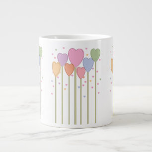 Whimsical Heart Lollipops Jumbo-Tasse