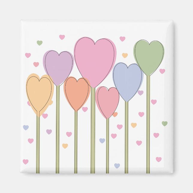 Whimsical Heart Lollipops Magnet (Vorne)