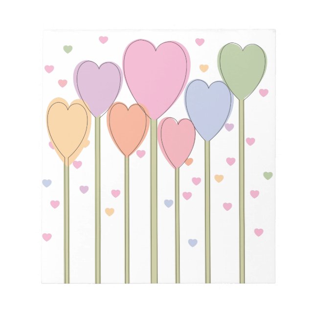 Whimsical Heart Lollipops Notizblock (Vorderseite)