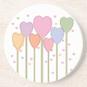 Whimsical Heart Lollipops Sandstein Untersetzer