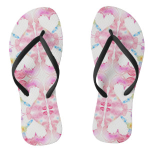Whimsical Heart Wings Painting, spirituelle Dekora Flip Flops