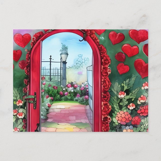 Whimsical Hearts Archway Valentine's Day Carte pos (Devant)