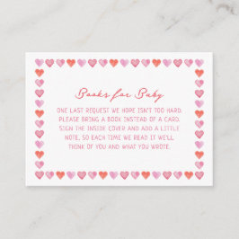 Whimsical Hearts Baby Shower Books for Baby Begleitkarte