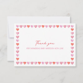 Whimsical Hearts Baby Shower  Dankeskarte