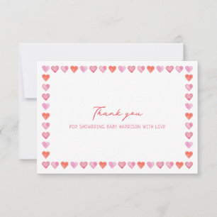 Whimsical Hearts Baby Shower Dankeskarte