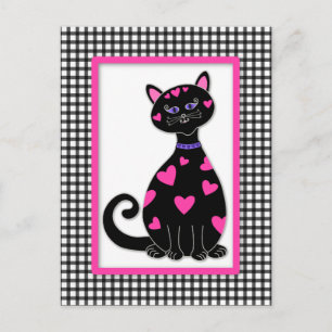 Whimsical Hearts Cat Postkarte