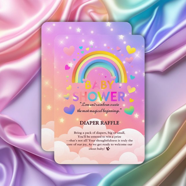 Whimsical Hearts & Rainbows Kinderdusche Begleitkarte (Von Creator hochgeladen)