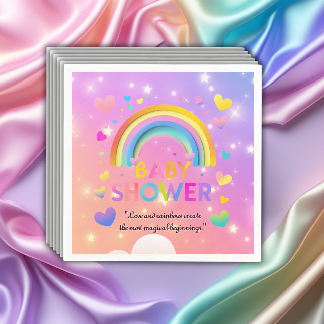 Whimsical Hearts & Rainbows Kinderdusche Serviette (Von Creator hochgeladen)