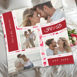 Whimsical Hearts Romantische Fotocollage Geschenk  Fleecedecke