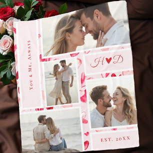 Whimsical Hearts Romantisches Chic Foto Collage Ge Fleecedecke