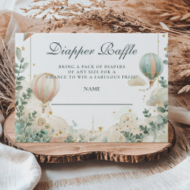 Whimsical Heißluftballon Diapper Raffle Begleitkarte