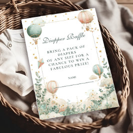 Whimsical Heißluftballon Diapper Raffle Begleitkarte