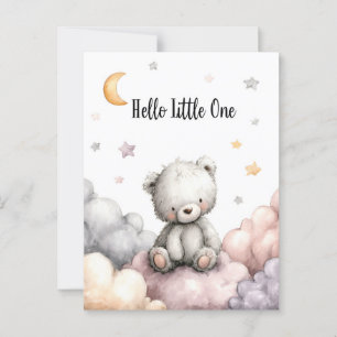 Whimsical "Hello Little One" Teddy Bär Postkarte