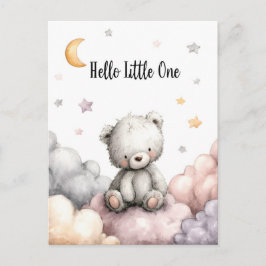 Whimsical "Hello Little One" Teddy Bär Postkarte