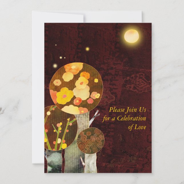 Whimsical Herbst Bäume: Einladungen der Hochzeit i (Vorderseite)