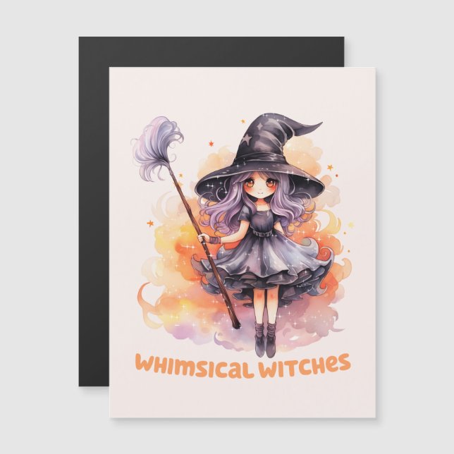 Whimsical Hexen Magnetkarte (Vorne/Hinten)