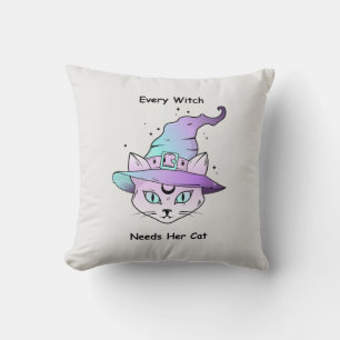 Whimsical Hexenkatze Kissen