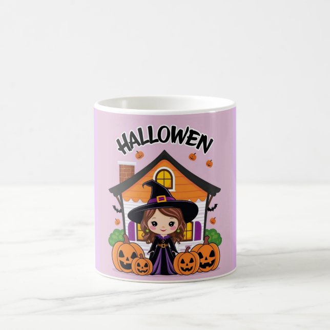 Whimsical Hexenkunst für Spooky-Feiern Kaffeetasse (Mittel)