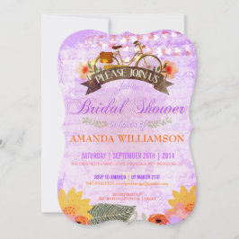 Whimsical Hipster Bicycle Bridal Dusche Einladung