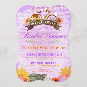 Whimsical Hipster Bicycle Bridal Dusche Einladung