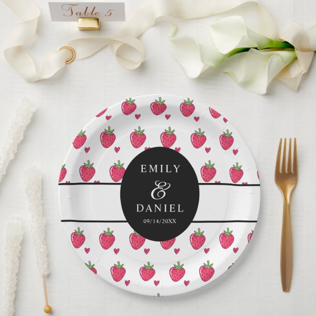 Whimsical-Hochzeit mit rosa Erdbeeren Pappteller (Hochzeit)