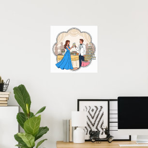 Whimsical Hochzeits Toast Kunstprint - Romantisch Poster