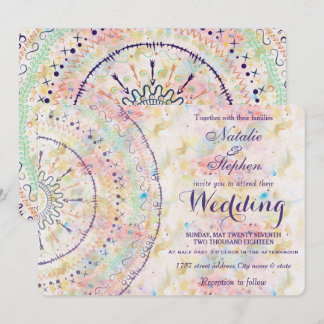 Whimsical Hochzeitskollektion doddles mandala Einladung