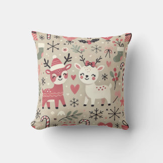 Whimsical Holiday Rentier Pattern - Festivals Chri Kissen