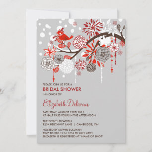Whimsical Holiday Snow Bridal Dusche Einladung