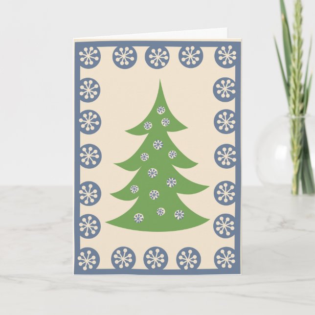 Whimsical Holiday Tree Card Dankeskarte (Vorderseite)