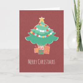 Whimsical Holiday Tree Card mit Geschenken & Wünsc Karte