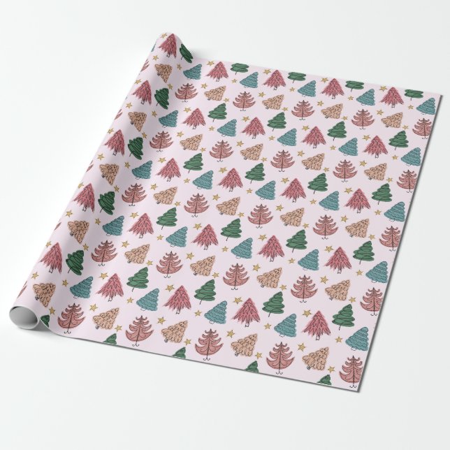 Whimsical Holiday Trees Geschenkpapier (Ungerollt)
