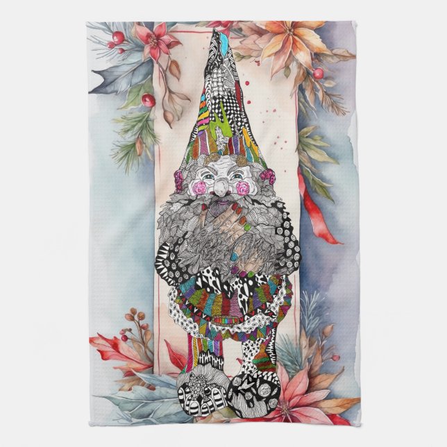 Whimsical Holiday Weihnachten Gnome Küche Handtuch (Vertikal)