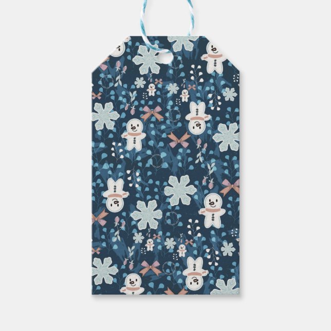 Whimsical Holiday Wrapping Paper Flat Sheet Geschenkanhänger (Vorderseite)