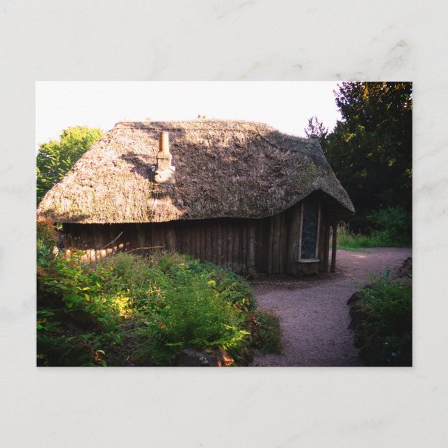 Whimsical Holz House Foto Postcard Postkarte (Vorderseite)
