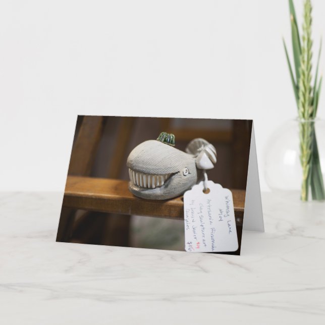 Whimsical Holzwalf Skulptur Karte (Vorderseite)
