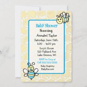 Whimsical Honey Bee Boy's Baby Shower Einladung