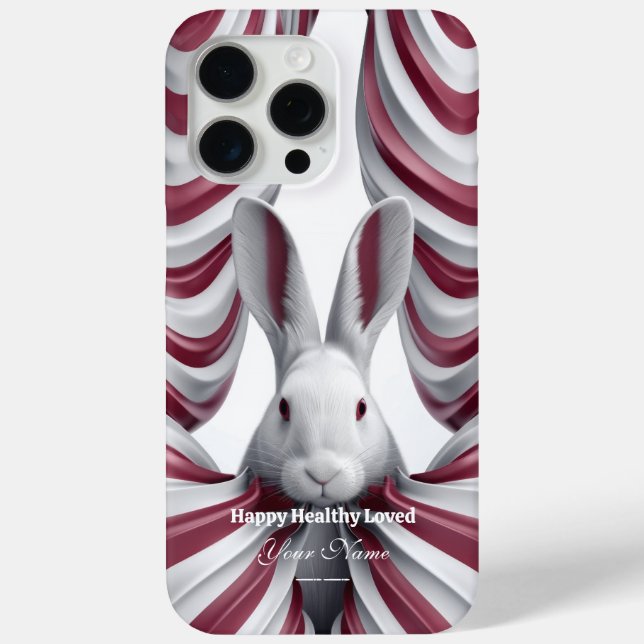 Whimsical Hopper: Artful Rabbit iPhone 15 Fall Case-Mate iPhone Hülle (Rückseite)