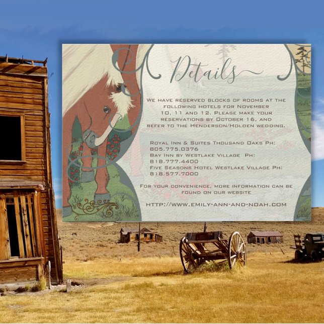 Whimsical Horse Ranch Lodge Hochzeit in Urlaubsort Einladung (Von Creator hochgeladen)