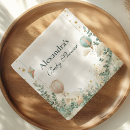 Whimsical Hot Air Ballon Babydusche Serviette