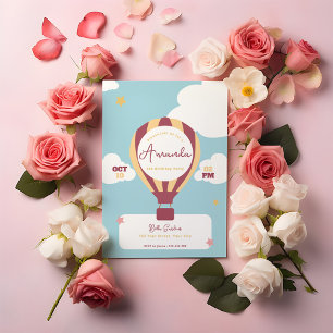 Whimsical Hot Air Ballon Geburtstag Einladung