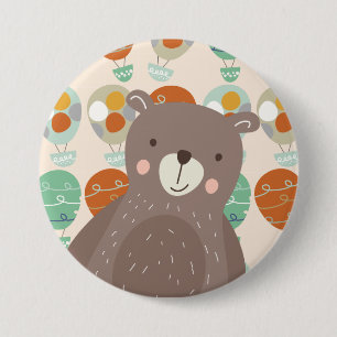 Whimsical Hot Air Ballons Button