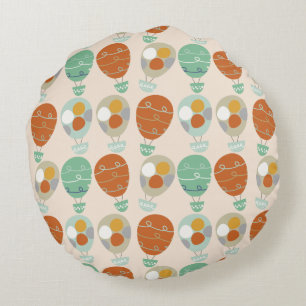 Whimsical Hot Air Ballons Rundes Kissen